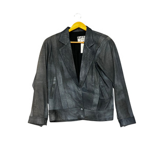 Tops: COOL IT COLLECTION Vintage Blue Leather Jacket B0425