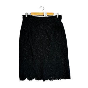 Pants: DOLCE AND GABBANA silk lined embroided black midi skirt P0525