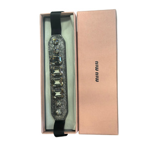 The Vintage Edit: MIU MIY Black Strap jewel sparkle silver chocker R0425
