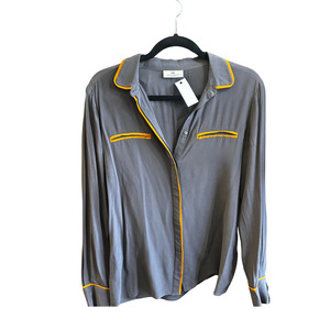 The Vintage Edit: DAY birger Et Mikklesen Silk Grey Orange sheer Shirt Y0825