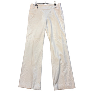 Pants: CLUB MONACO cream pants with button detail at front and side zip P1125