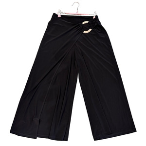 JOSEPH RIBKOFF Black wide leg pants with gold ring hardware - new with tags P1125