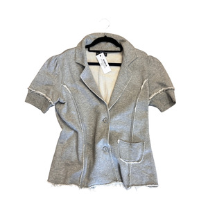 Tops: BANANA REPUBLIC Grey Pinch Stitch Shortsleeve Cotton Button up R0126