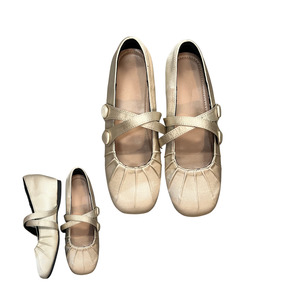 Jackets: PU DING cream mary jane flats B1225