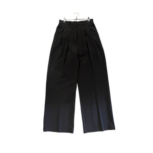 NO LABEL Black pleat pants Y0126
