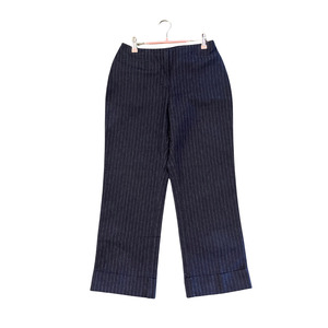 Pants: MOSSIMO blue denim pinstripe pants no waistband cuffed hem P1125