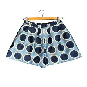 Pants: Caroline white blue white circle shorts R1225