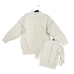 All Items: CLASSICAL ELF white black Stitch turtle neck Sweater Y0226