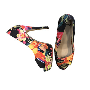 Shoes: NOVO black multicoloured floral Heels B1225