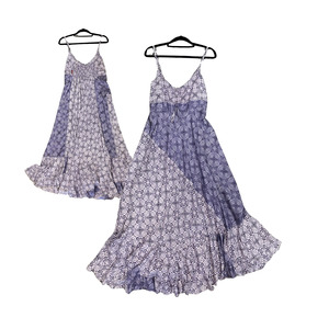 ULA purple patterned Singlet maxi Dress B0226