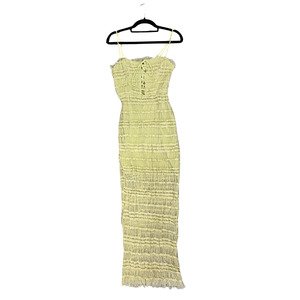 Dresses: SAINTS AND SECRETS Green Ruffle mesh Maxi Dress P0226