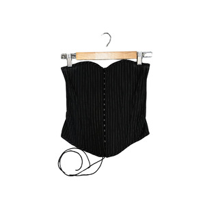 TIGER MIST black pinstripe Strapless corset B0326