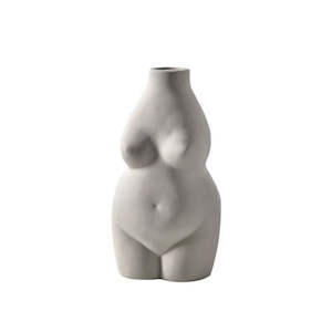 La Donna Vase Collection: Aida Body Vase - Grey