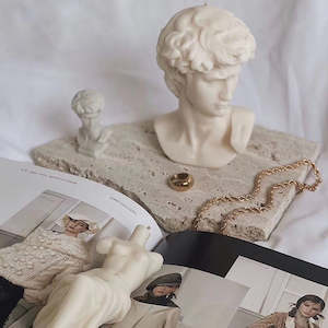 Teddy Candle Collection: David Candle - White