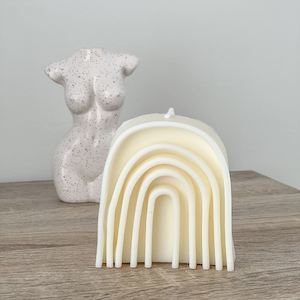 Teddy Candle Collection: Rainbow Candle - White