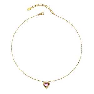 Pink heart necklace