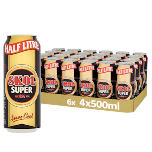 Beerswelove: Skol Super 8% Strong Lager  Can 500ml - 24 Pack