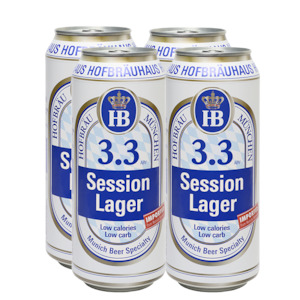 Beerswelove: Hofbrau Session Lager 3.3% 500ml Can - 4 Pack