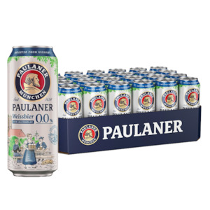 Paulaner Weissbier Non-Alcoholic 0.0% (Wheat Beer) Can 500ml - 24 Pack