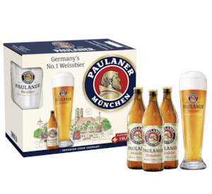 Beerswelove: Paulaner Weissbier Gift Pack - 3x 500ml Bottle + 1 Glass