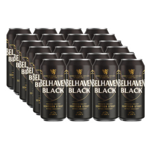 Beerswelove: Belhaven Black Scottish Stout Nitro Draught 4.2% 440ml Can - 24 Pack