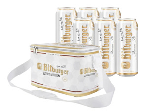 Bitburger Football Edition Cooler Bag & Bitburger Pilsner 500ml x 6 Cans