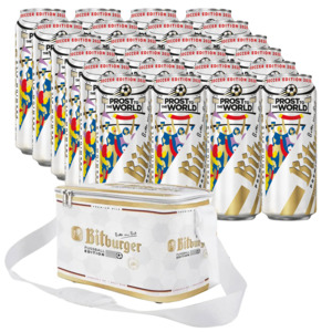Bitburger "Football Edition 2026" Pilsner 500ml - 24 Pack & Cooler Bag