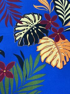 IP82 Island Prints – Large Floating Leaves – Orange, Lemon, Black, Green and&hellip;