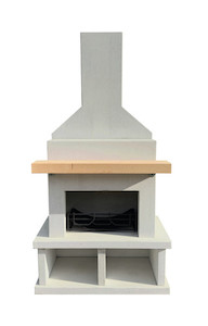 Contemporary White Fireplace - Single Base morepork