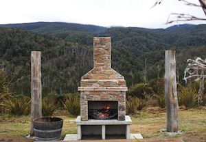 Products: Schist Fireplace with Single Base morepork