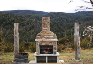 Products: Schist Fireplace with Single Base morepork