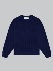 Fisherman Knit Sweater - Navy