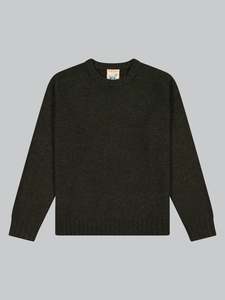 Knitwear: Woollen Knit Sweater - Forest
