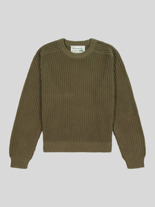Fisherman Knit Sweater - Olive