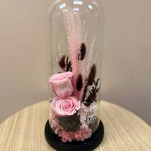 Dried Flowers: Pink&Brown Floral Dome - Large