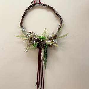 Green & Red Rustic Wreath