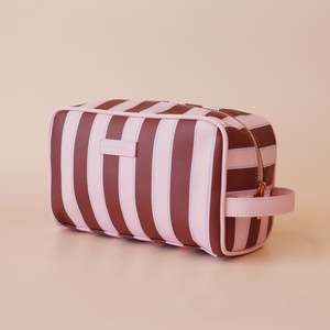 Valentines 2026: Burgundy Stripe Wash Bag