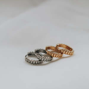 Ribbed Hoops Silver By Katy B