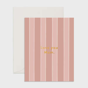 Mother S Day 2026: Love you Mum Striped Card