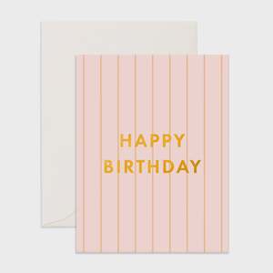 Birthday Peony Stripe Card