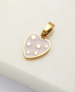Jewellery/Necklaces: Heart & Star Charm - Pink