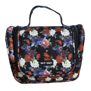 Beauty Accessories: Toiletry Bag - Black Floral