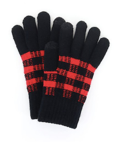 Fashion Gloves: Britts Knits Buffalo Plaid Gloves - Red