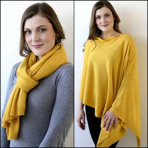 Fashion Ponchos: Poncho/Scarf - Mustard