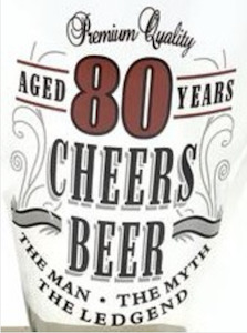 Gifts Birthdays: Glass Tankard - 80th Cheers
