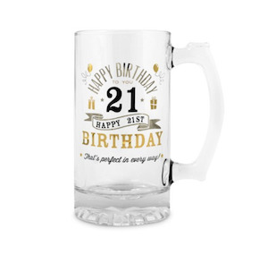 Gifts Birthdays: Happy 21st Tankard