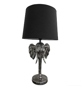 Homeware Lighting: Graphite/Black Elephant Table Lamp