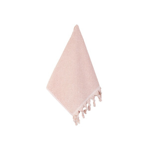 Homeware Linen: Textured Tassel Face Washer - Pink
