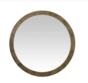Homeware Mirrors: Halcyon Brushed Gold Round Mirror