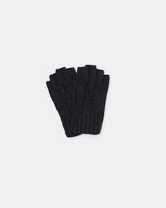 Fashion Gloves: Erica Fingerless Wool Mix Gloves – Black